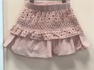 MaeLi Rose Blush Eyelet Lace Skirt