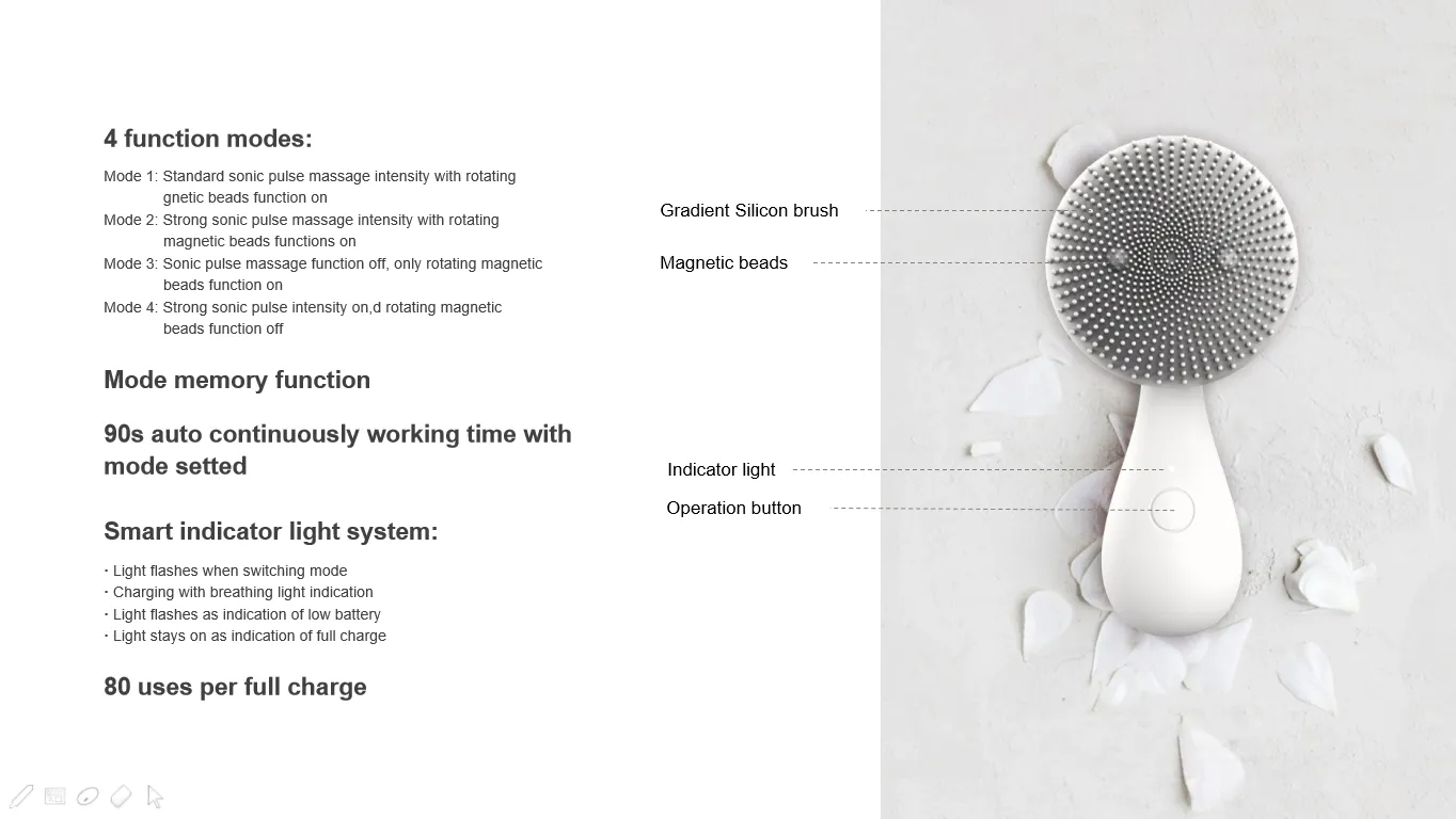 Magnetic Beads Silicone Facial Cleanser Instrument