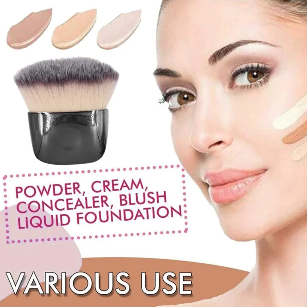 Makeup Brush Portable Kabuki High-Density Seamless Man-made Fiber Foundation and Blush Loose Powder Makeup Brushe 1 Piece(A)