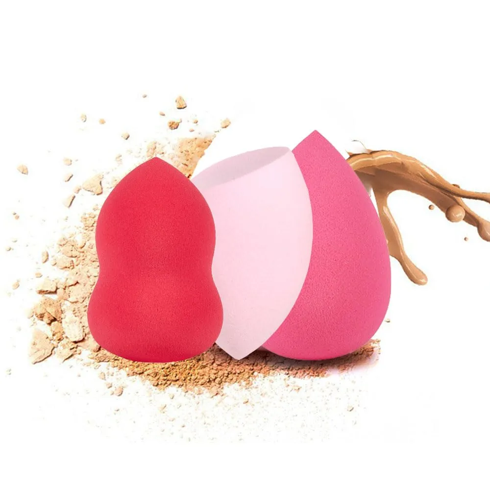 Makeup Sponge Set 3pcs Foundation Sponge For Natural Base, Latex-Free Foam Multi-Colored Latex-Free Beauty Sponge For Blending,Makeup Blender Sponge For Liquid & Cream Makeup Foundation