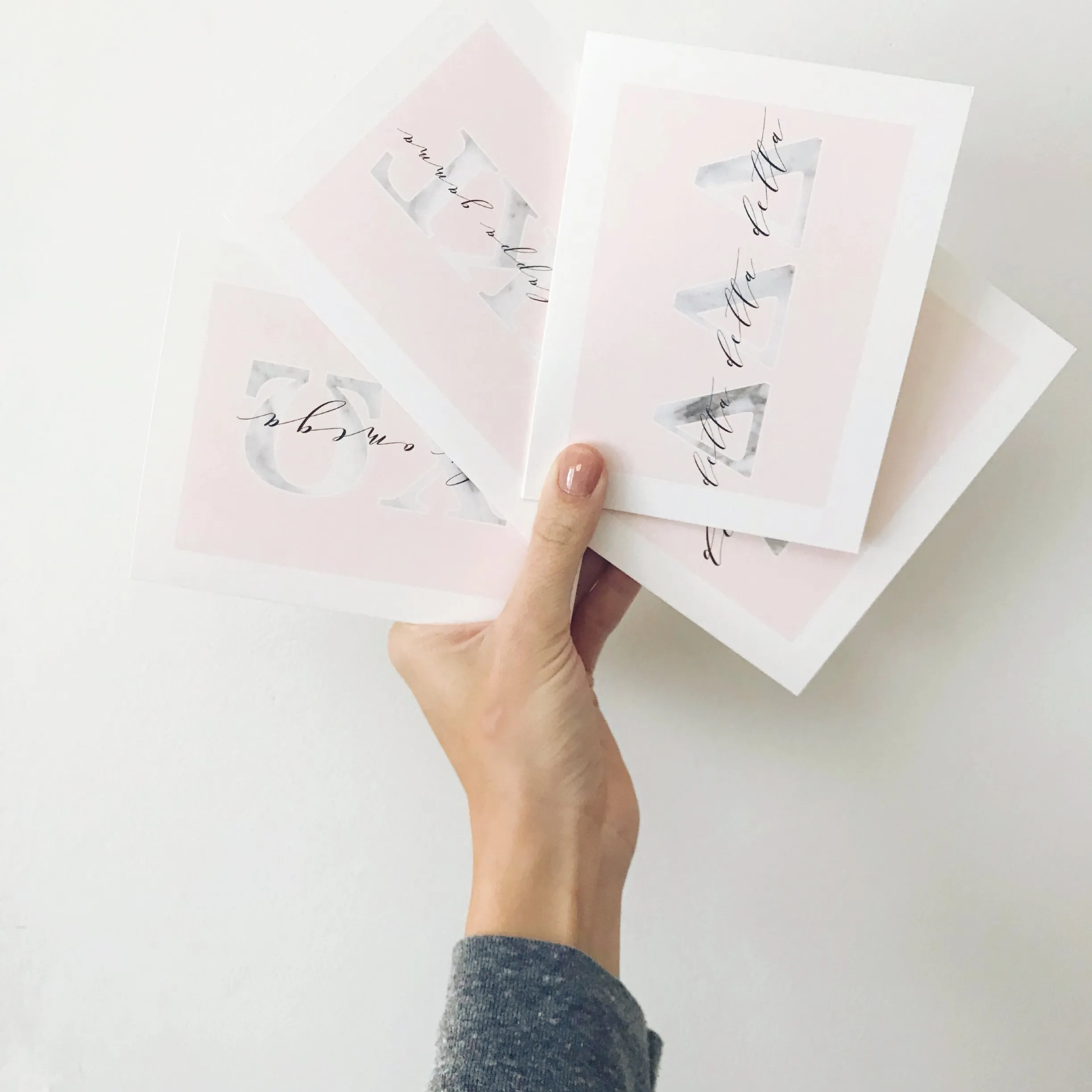 Marble & Blush Sorority Note Cards