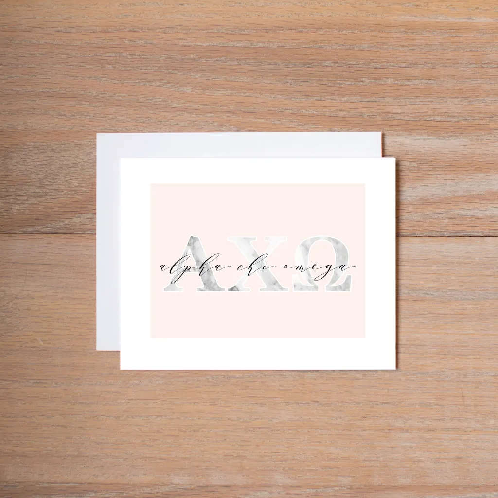 Marble & Blush Sorority Note Cards