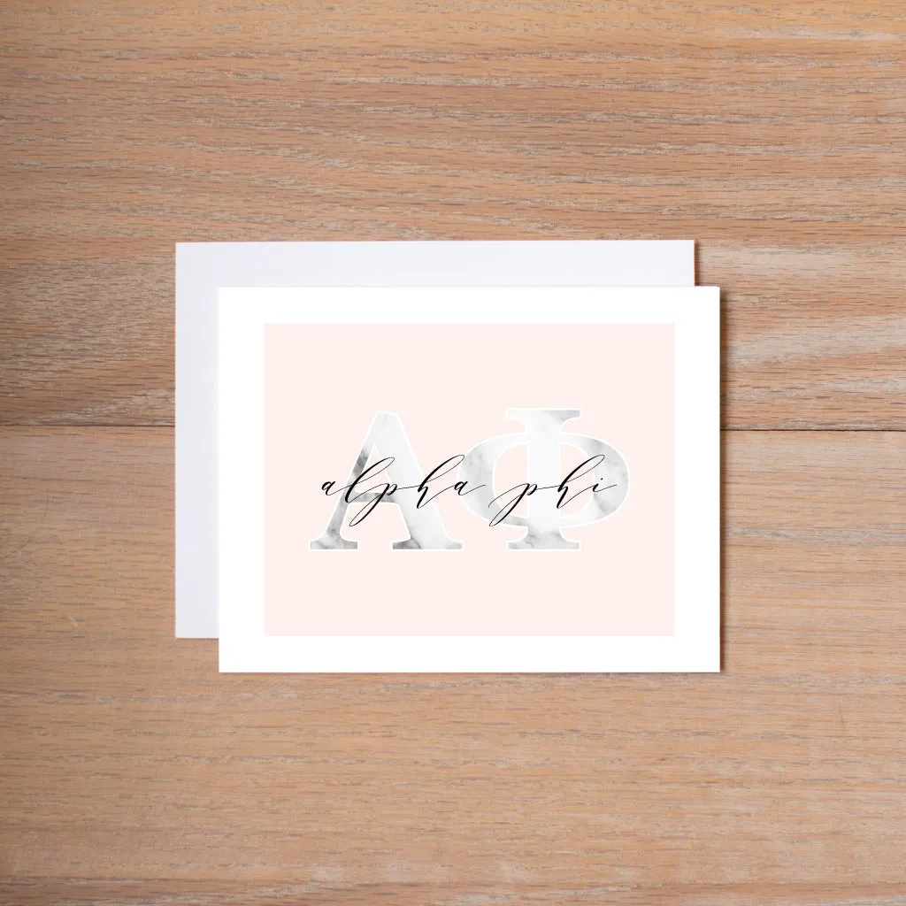 Marble & Blush Sorority Note Cards
