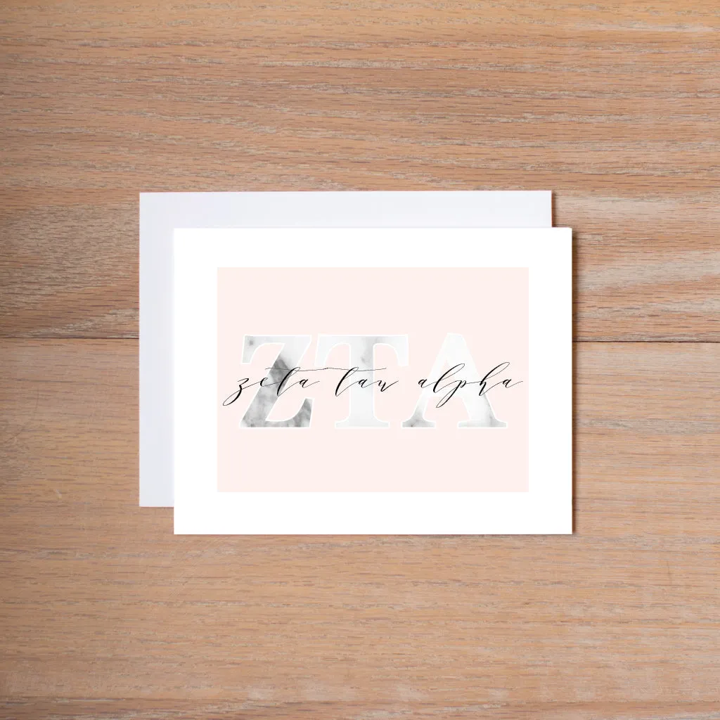Marble & Blush Sorority Note Cards