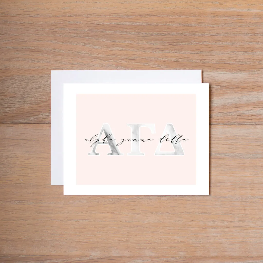 Marble & Blush Sorority Note Cards