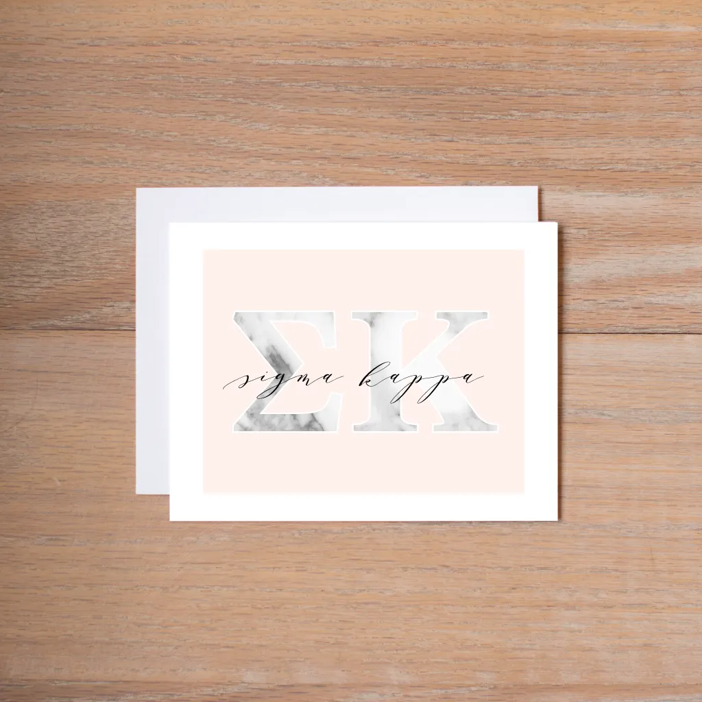 Marble & Blush Sorority Note Cards