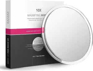 Mavoro 10X Magnifying Mirror with Triple Suction Cups