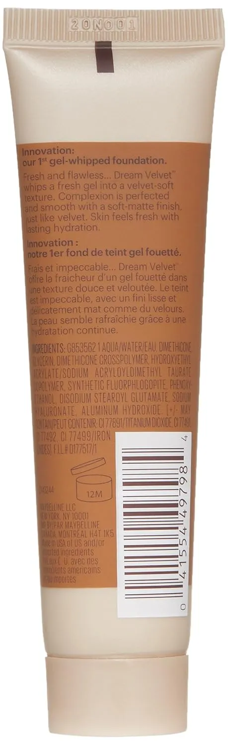 Maybelline New York Dream Velvet Soft-Matte Hydrating Foundation, Classic Coconut, 1 fl. oz.