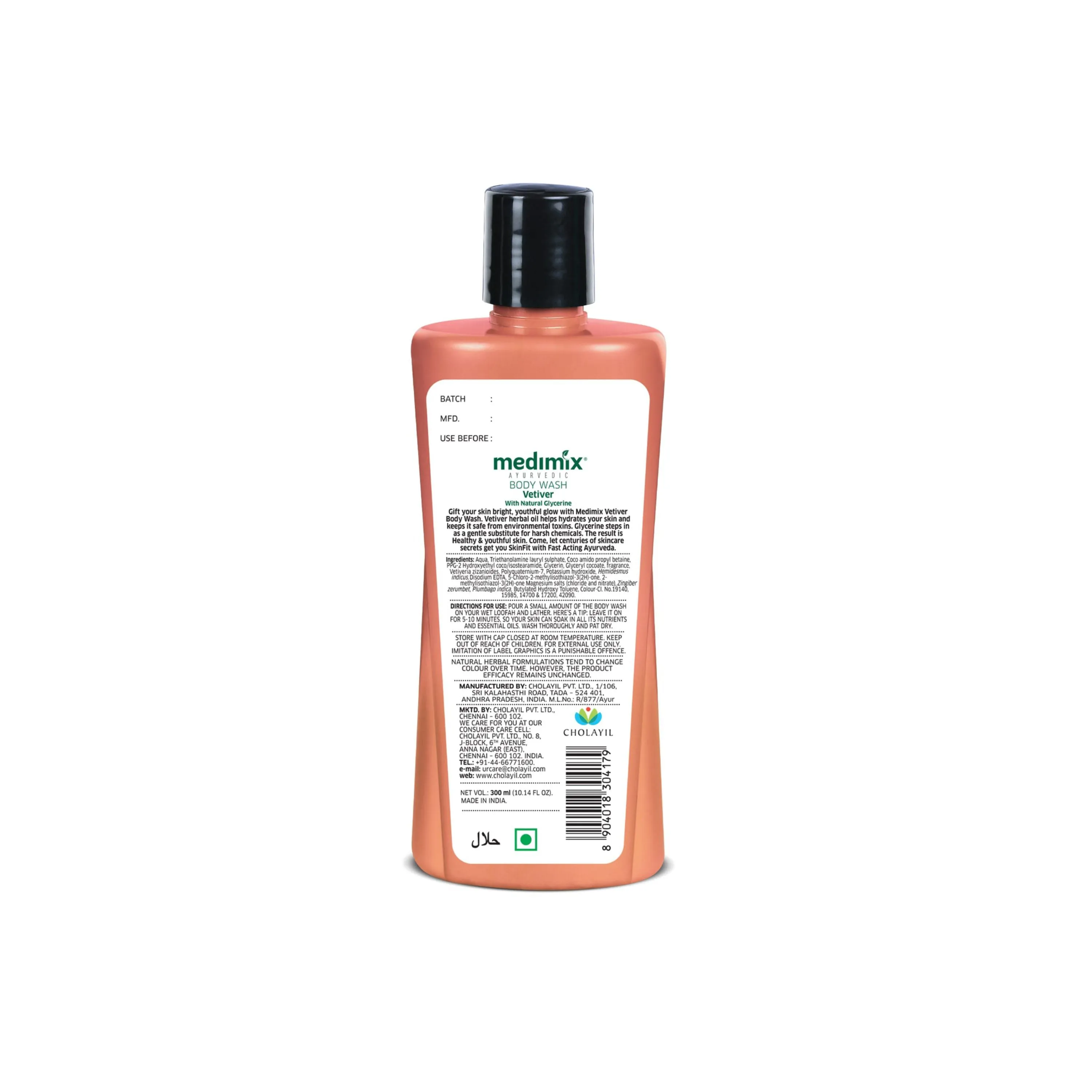 MEDIMIX BODY WASH- VETIVER WITH NATURAL GLYCERINE 300ML