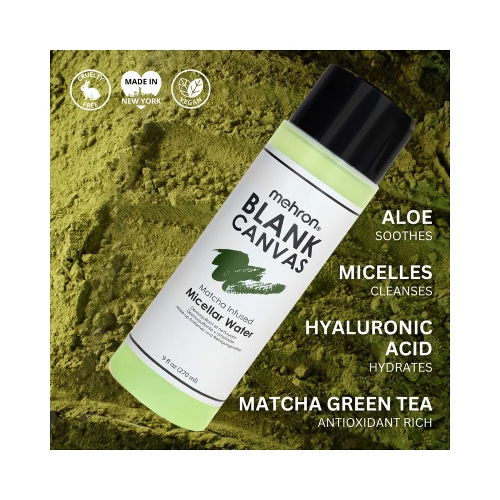 Mehron Blank Canvas Matcha Infused Micellar Water 9oz