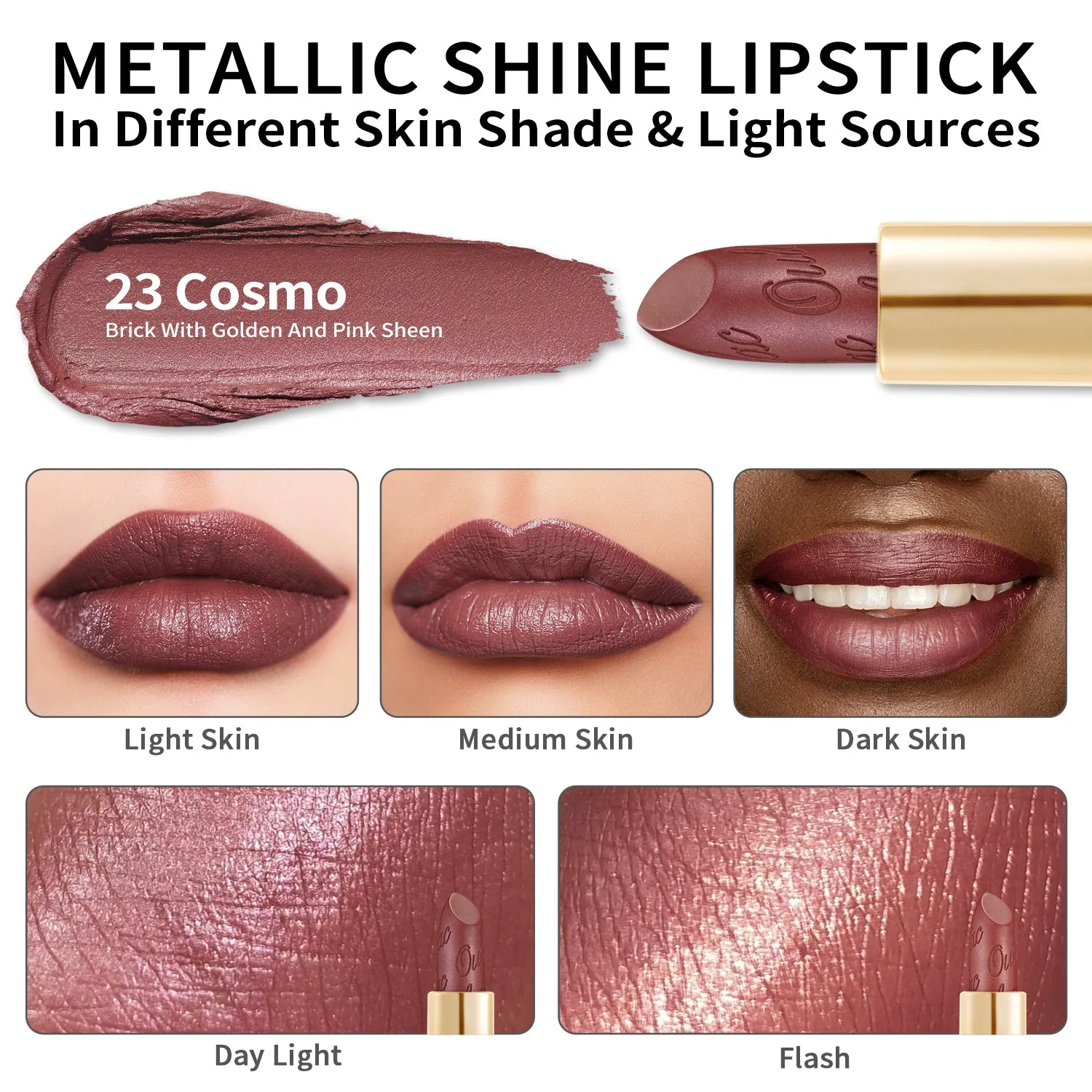 Metallic Shine Lipstick | D23 Cosmo