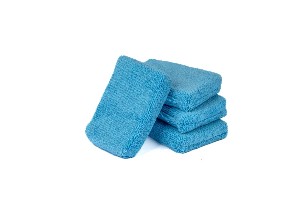 Microfiber Block Sponge Applicator Pad Thin Non Scratch 4Pk