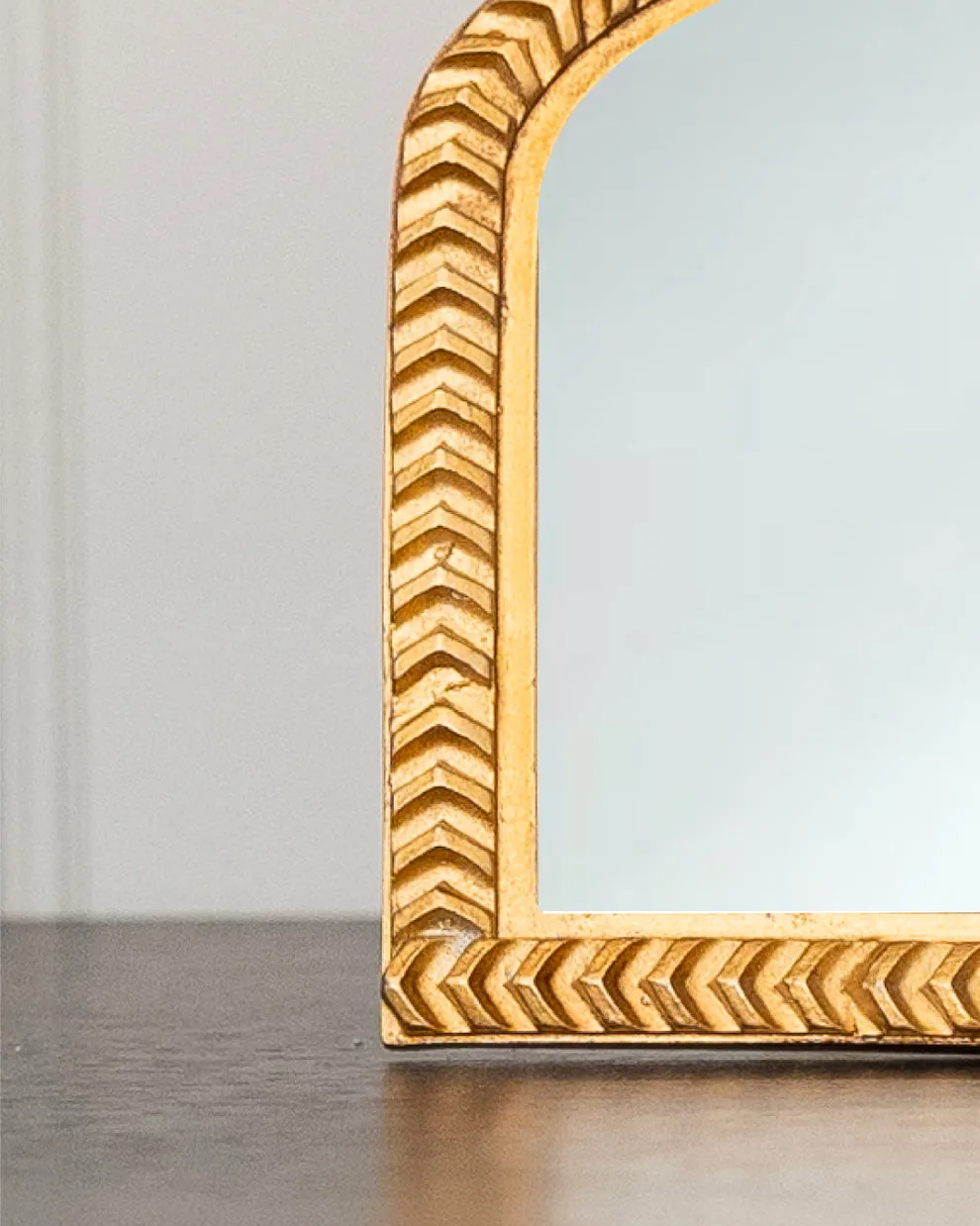 Mini Antiqued Gold Mirror