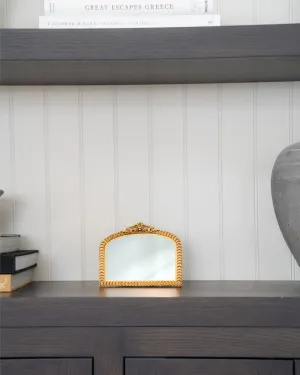 Mini Antiqued Gold Mirror
