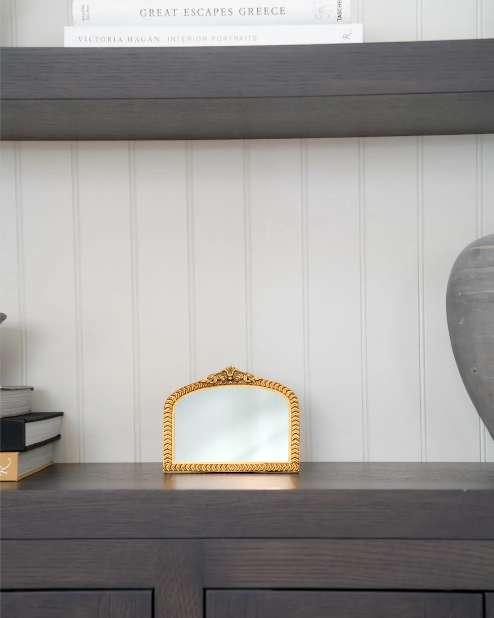 Mini Antiqued Gold Mirror