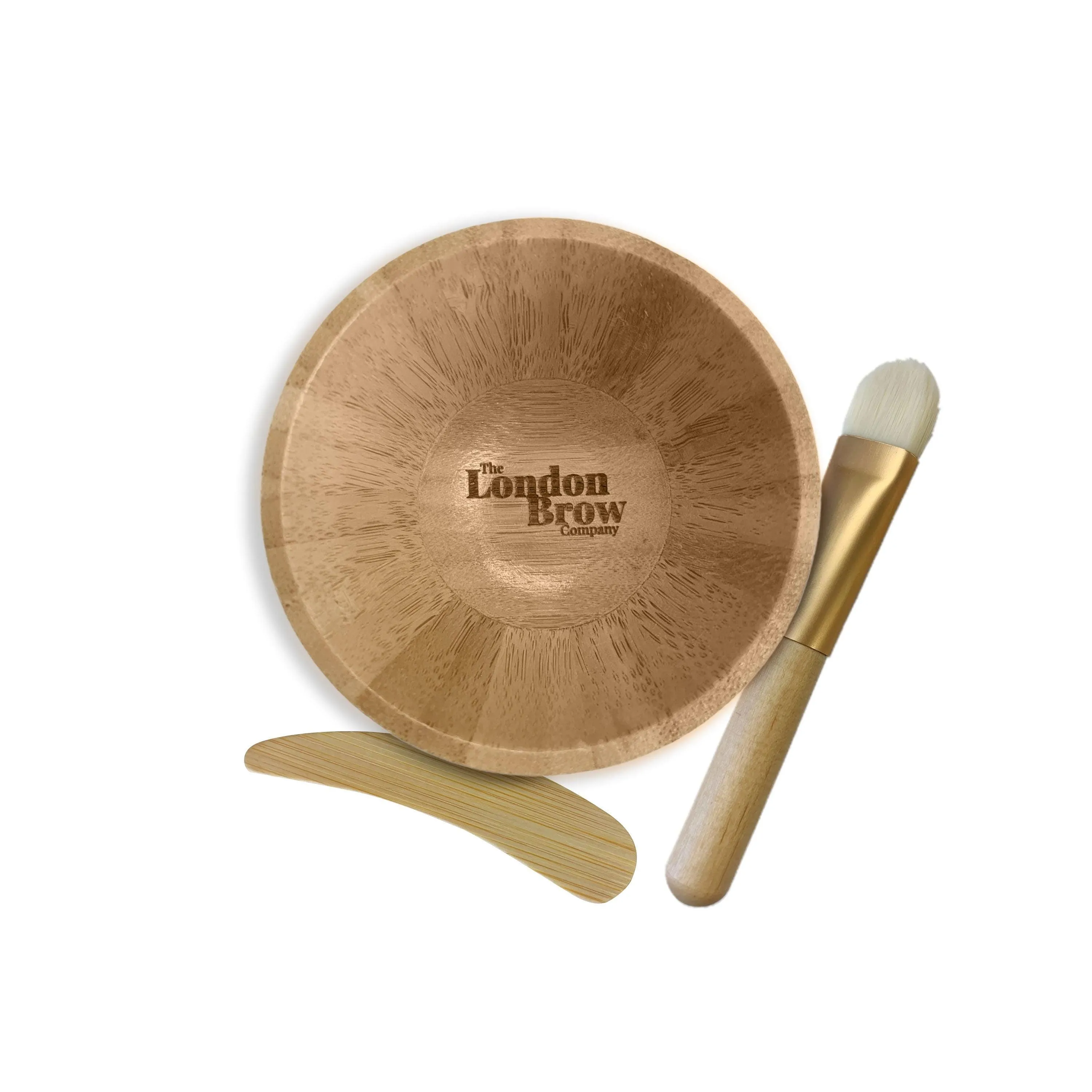 Mini Bamboo Mixing Bowl With Brush & Spatula