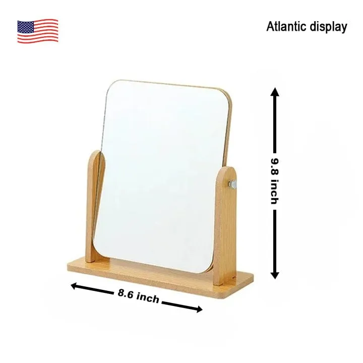 Mirror Desktop Wooden Vanity Mirror, Dressing Table Home, Beauty Female Dormitory Large Desktop Mirror