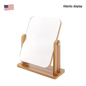 Mirror Desktop Wooden Vanity Mirror, Dressing Table Home, Beauty Female Dormitory Large Desktop Mirror
