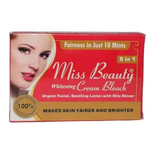 Miss Beauty 5 in 1 Whitening Bleach Cream With Urgent Facial, Soothing Lotion,&Skin Shiner Makes Skin Fairer & Brighter