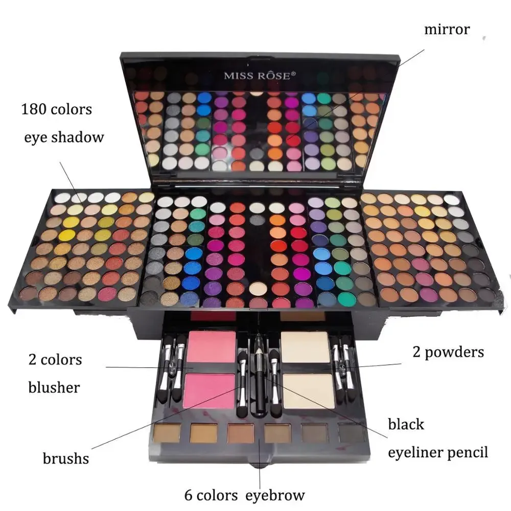 MISS ROSE 180-Color Professional Makeup Palette Case