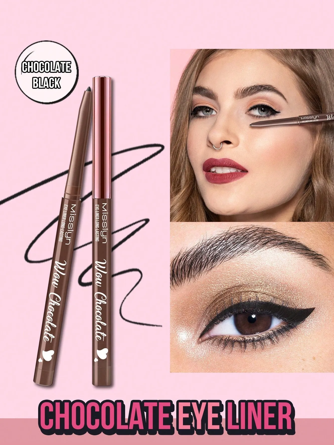 Misslyn CHOCOLATE EYE LINER LONG-LASTING, Creamy, Ultra-Pigmented & Waterproof, Creates Bold & Defined Lines, Vegan & Cruelty-Free