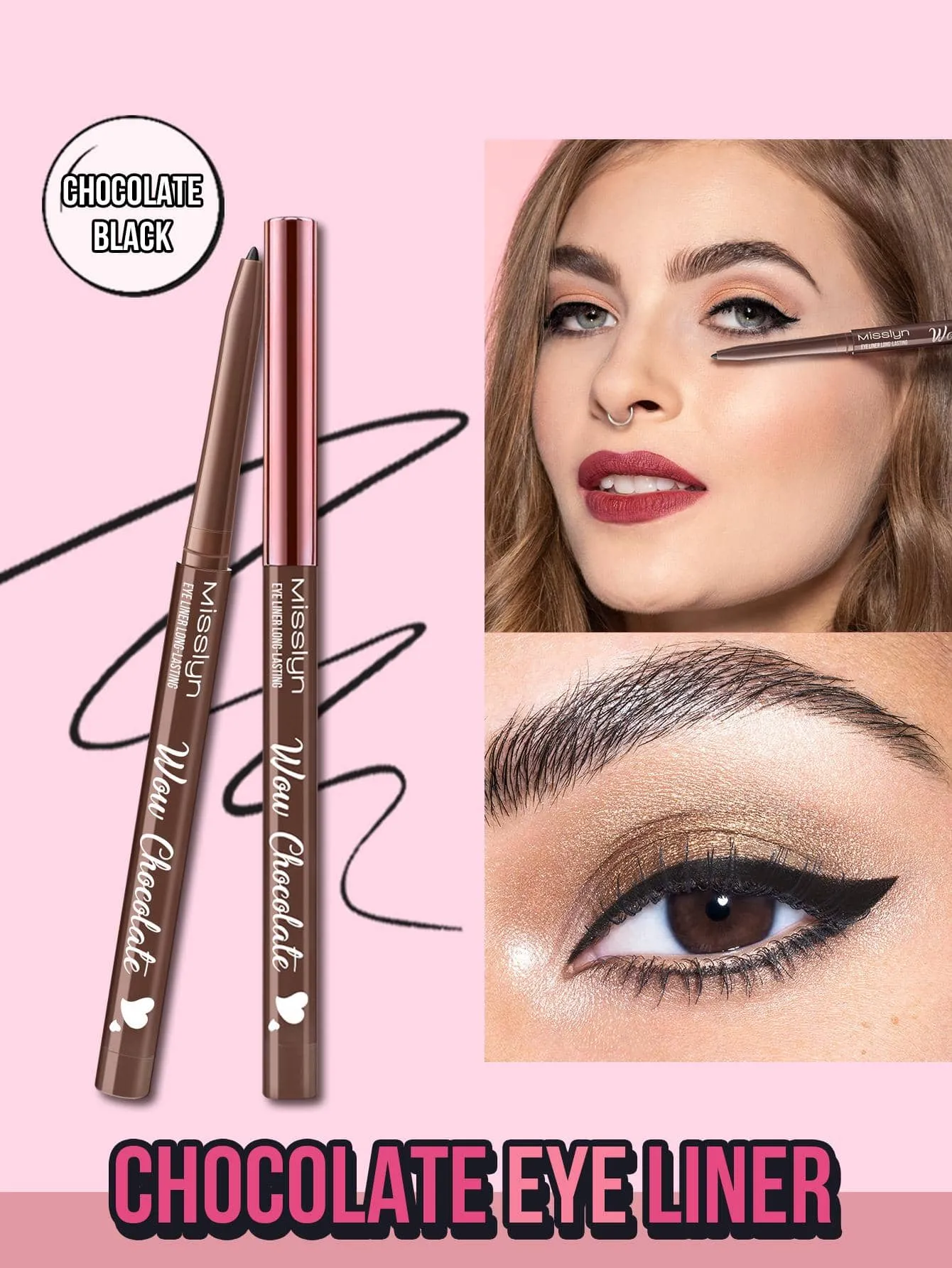 Misslyn CHOCOLATE EYE LINER LONG-LASTING, Creamy, Ultra-Pigmented & Waterproof, Creates Bold & Defined Lines, Vegan & Cruelty-Free