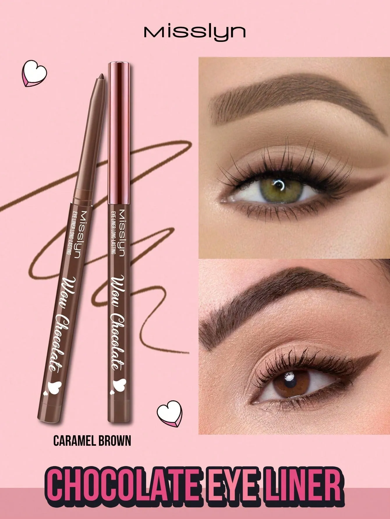 Misslyn CHOCOLATE EYE LINER LONG-LASTING, Creamy, Ultra-Pigmented & Waterproof, Creates Bold & Defined Lines, Vegan & Cruelty-Free
