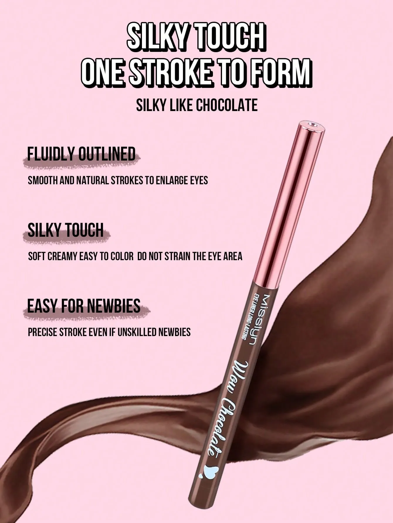 Misslyn CHOCOLATE EYE LINER LONG-LASTING, Creamy, Ultra-Pigmented & Waterproof, Creates Bold & Defined Lines, Vegan & Cruelty-Free