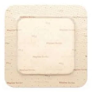 Molnlycke Health Care 595200 Mepilex Border Flex Foam Dressing with Adhesive - 3 inch x 3 inch, Box of 5 dressings