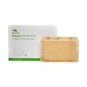 Molnlycke Health Care 595600 Mepilex Border Flex Foam Dressing with Adhesive - 6 inch x 8 inch, Box of 5 dressings