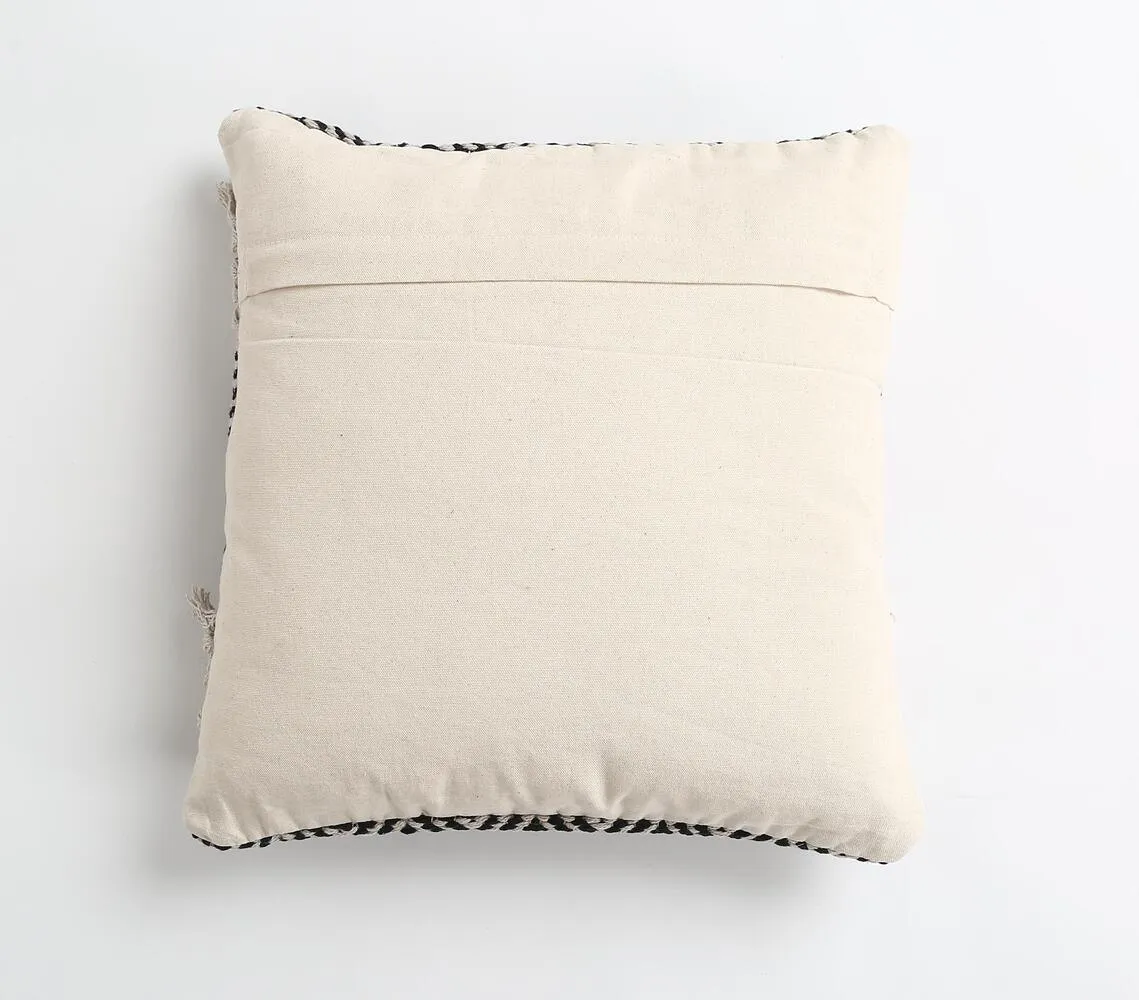 Monochrome Shaggy Tufted Cushion Cover