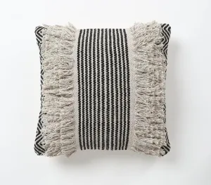 Monochrome Shaggy Tufted Cushion Cover