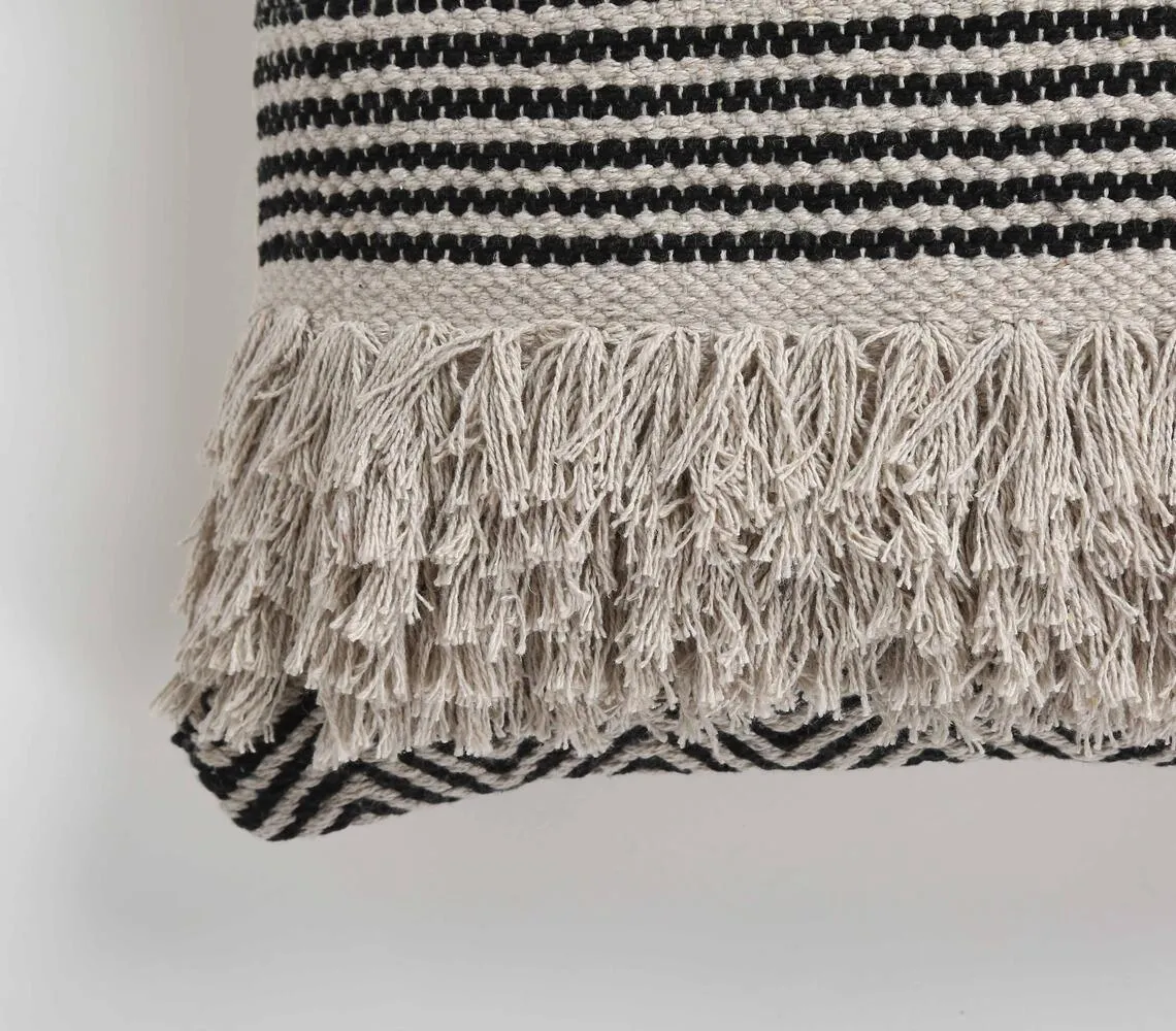 Monochrome Shaggy Tufted Cushion Cover