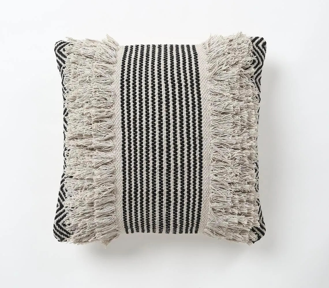 Monochrome Shaggy Tufted Cushion Cover