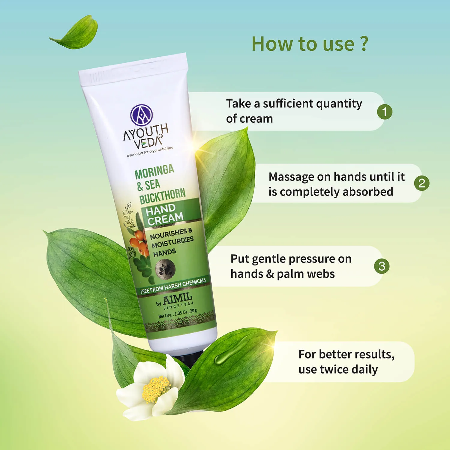 Moringa & Sea  Buckthorn Hand Cream For Moisturization 30g