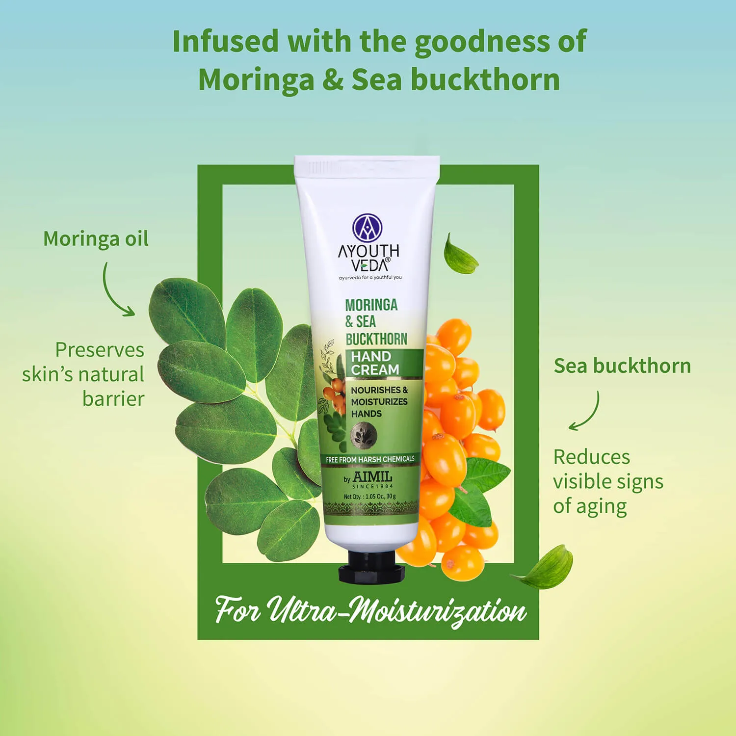Moringa & Sea  Buckthorn Hand Cream For Moisturization 30g