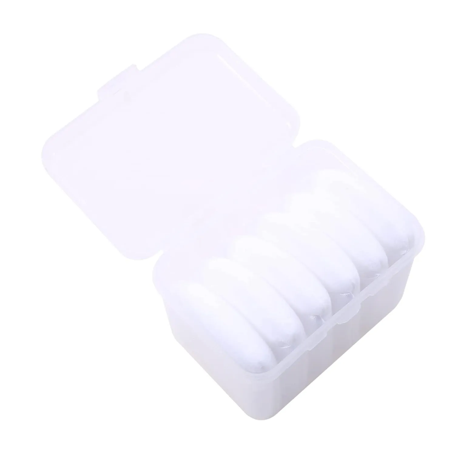 N/A 6 Pcs Triangular Soft Cotton Loose Powder Puff Reusable Fan-shaped Makeup Face Body Sponge Puff Cosmetic Tools(White, 6pcs)