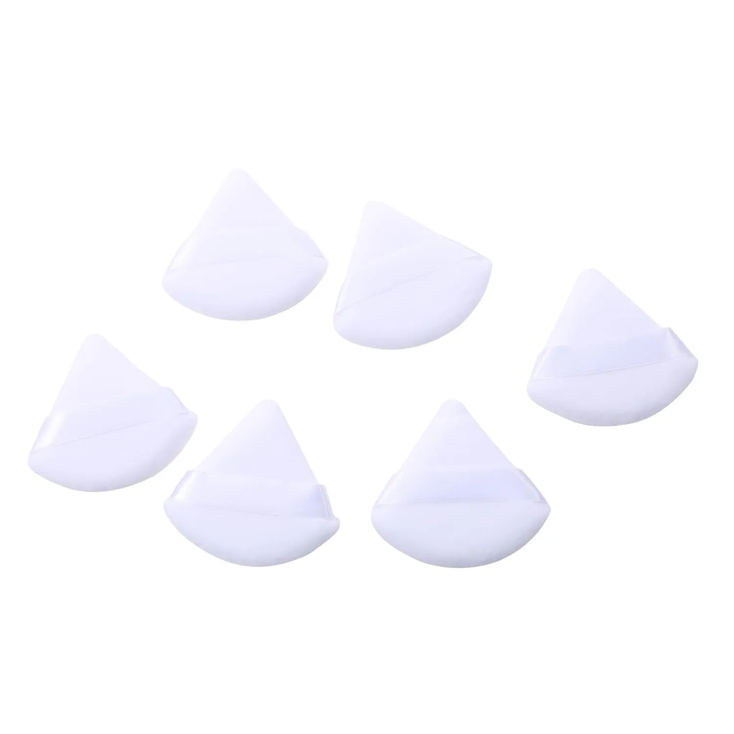 N/A 6 Pcs Triangular Soft Cotton Loose Powder Puff Reusable Fan-shaped Makeup Face Body Sponge Puff Cosmetic Tools(White, 6pcs)