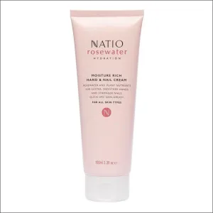 Natio Rosewater Hydration Moisture Rich Hand & Nail Cream 100ml
