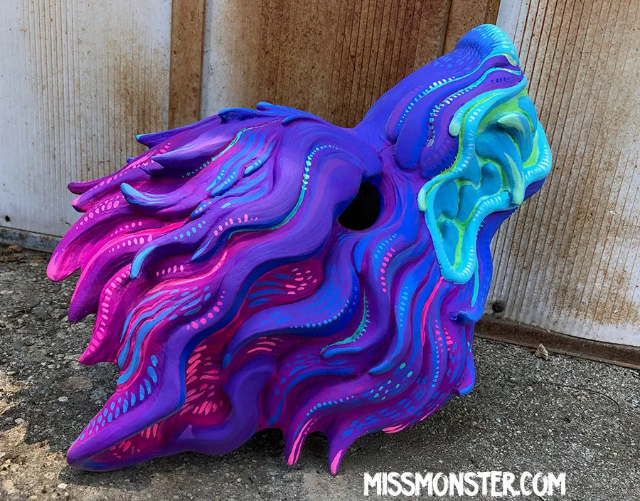 NEON WAVEWOLF- HAND PAINTED MASK