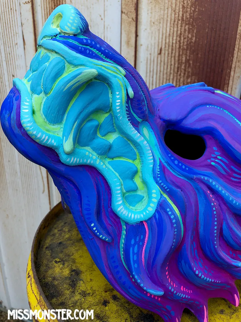 NEON WAVEWOLF- HAND PAINTED MASK