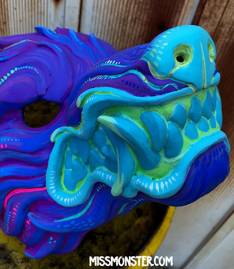 NEON WAVEWOLF- HAND PAINTED MASK