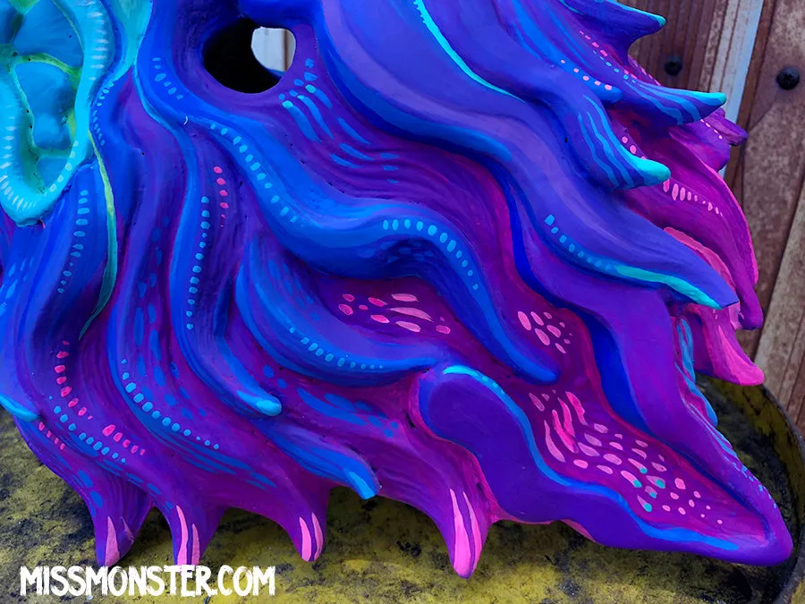 NEON WAVEWOLF- HAND PAINTED MASK