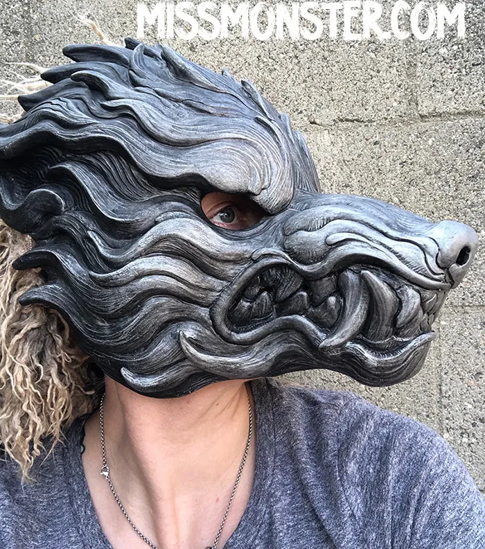NEON WAVEWOLF- HAND PAINTED MASK