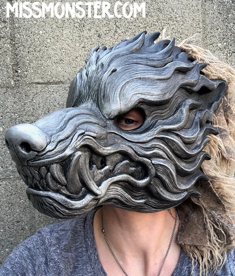 NEON WAVEWOLF- HAND PAINTED MASK