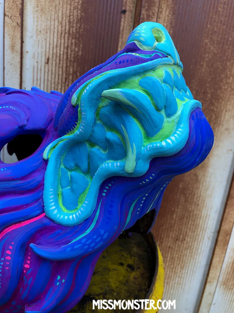 NEON WAVEWOLF- HAND PAINTED MASK