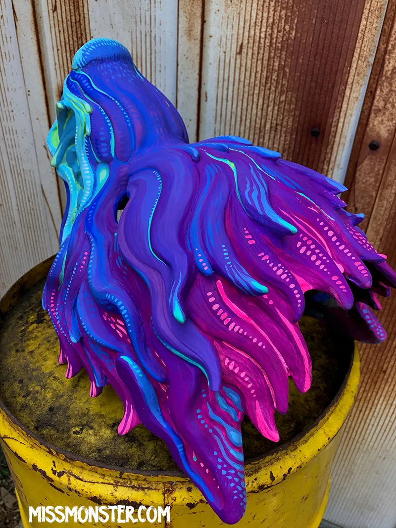 NEON WAVEWOLF- HAND PAINTED MASK