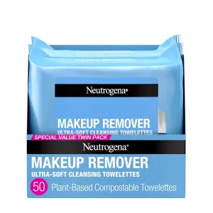 Neutrogena Makeup Remover Wipes, Gentle on the Eye Area, Ultra-Soft Cleansing Facial Towelettes, 25 ct