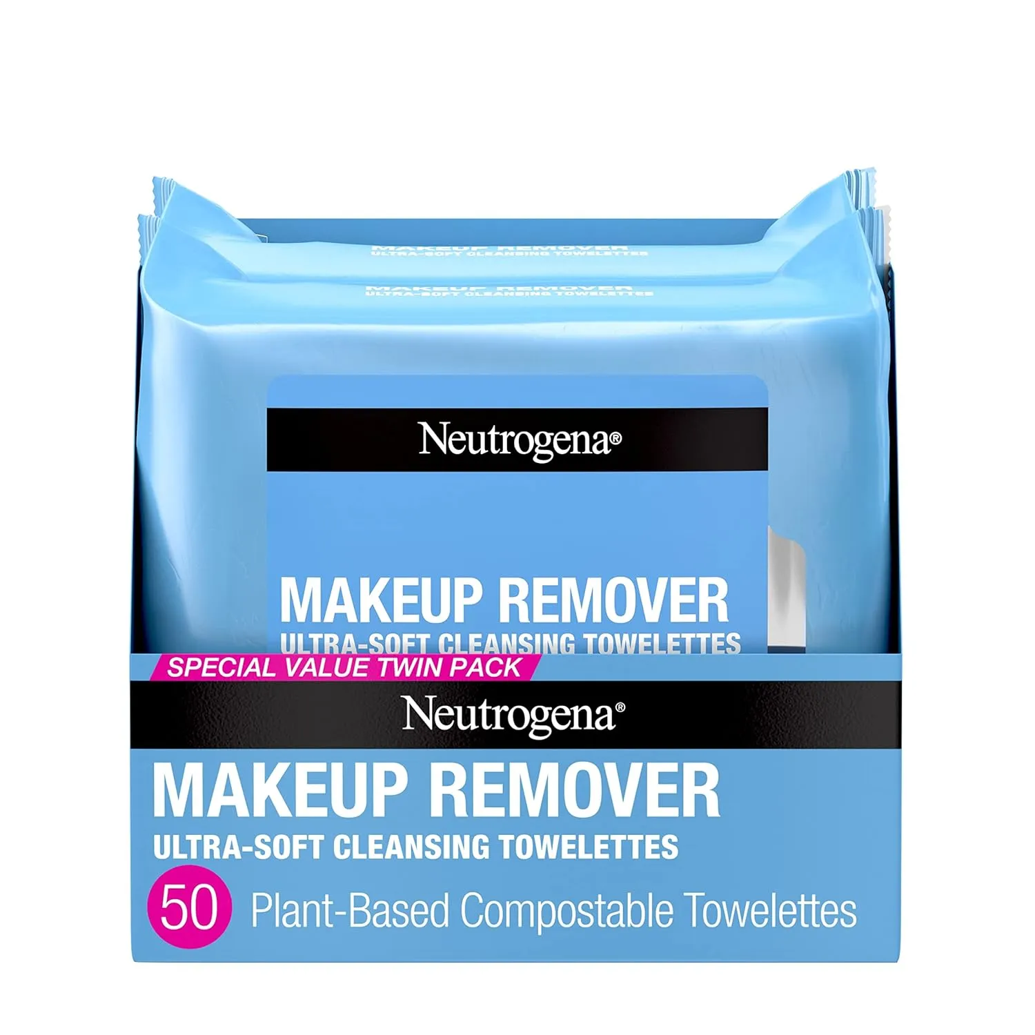 Neutrogena Makeup Remover Wipes, Gentle on the Eye Area, Ultra-Soft Cleansing Facial Towelettes, 25 ct