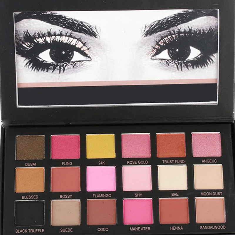 New Huda Beauty Rose Gold Edition Textured Eye Shadows Palette 18 Colours